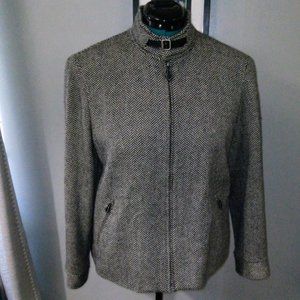 Lauren Ralph Lauren Black and White Herringbone Jacket